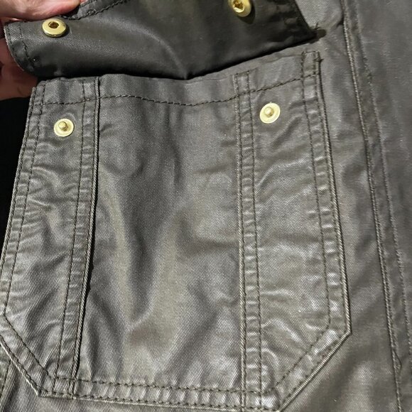 NEW J. Crew BLACK LABEL Downtown Field Utility Jacket Wax Coated Army Green - Picture 8 of 16